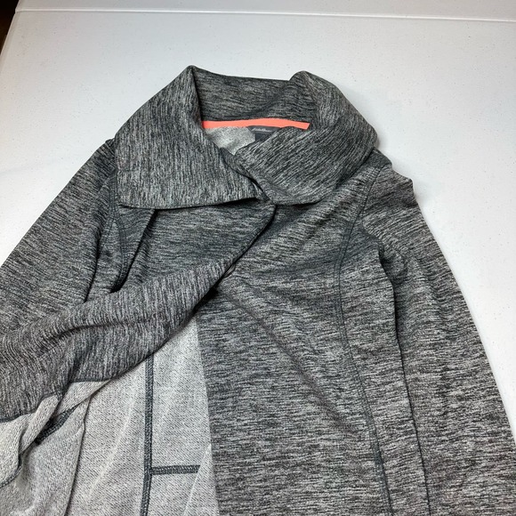 Eddie Bauer Gray Open Front Snap Cowl Neck Active Wrap Womens Size Medium M - Picture 5 of 11